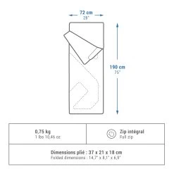 Quechua Camping Sleeping Bag Arpenaz 20° -Quechua k037560397a109b91eceabe6a6597247e