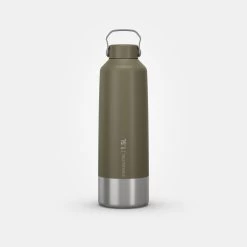 Quechua Stainless Steel Hiking Flask With Screw Cap MH100 1.5 L Khaki -Quechua k12d6030b941f796c8cc3b77928fe5e06