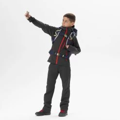 Quechua Kids’ Softshell Hiking Jacket - MH550 Black -Quechua k3083e69e8a9636ce537c9e0923967474