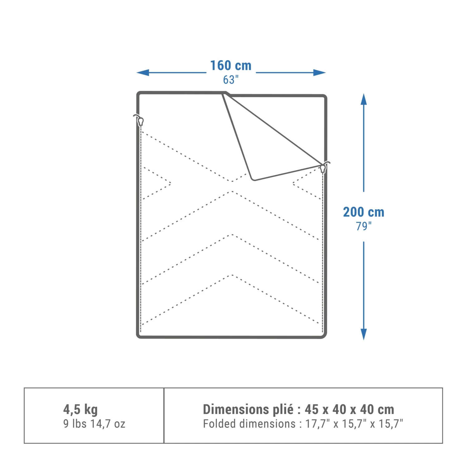 Quechua Camping Sleeping Bag Arpenaz 10° Cotton Double 4 Quechua Camping Sleeping Bag Arpenaz 10° Cotton Double - Image 2