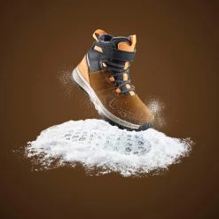 Quechua Children's Warm Waterproof Hiking Boots - SH500 Leather Velcro - Size 7 -Quechua k55a16fb03d8f6685f18a997db6cdf021