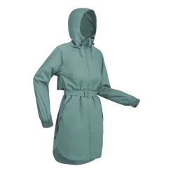 Quechua Women's Hiking Waterproof Longline Jacket Raincut Long Series