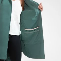 Quechua Women's Hiking Waterproof Longline Jacket Raincut Long Series -Quechua k5c6c4744990adf9431cf407509bb0405