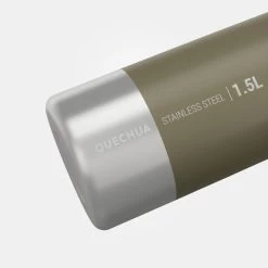 Quechua Stainless Steel Hiking Flask With Screw Cap MH100 1.5 L Khaki -Quechua ke00fb3c1718e1f1884a8d1ed33b7a366