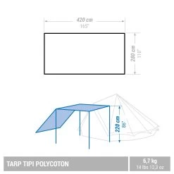 Quechua CAMPING TARP - TEPEE POLYCOTTON - 6 PERSON -Quechua ke30b7f3a23affb145c4ab3ef67f6c363